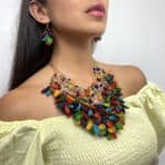 Emma - Collar Artesanal de Cascara de Pistache - Cascara de Pistache