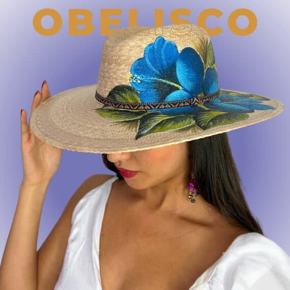 Obelisco Azul - Sombrero Pintado a Mano