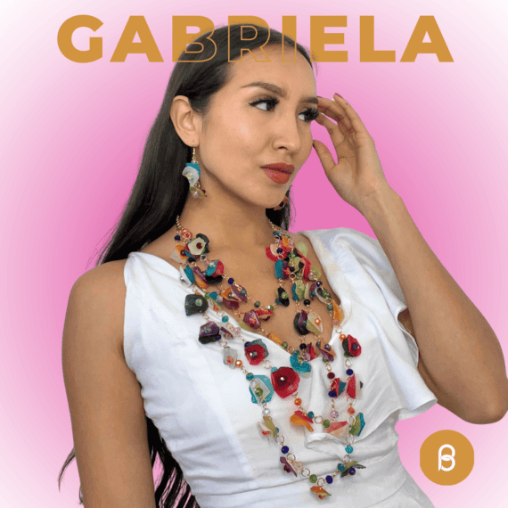 Gabriela - Collar Largo con Escama de Pescado Multicolor
